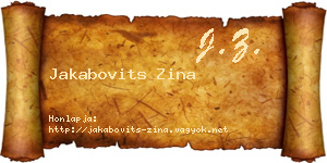 Jakabovits Zina névjegykártya